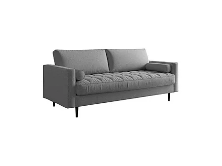 Canapé droit MAEL fixe en tissu gris chiné