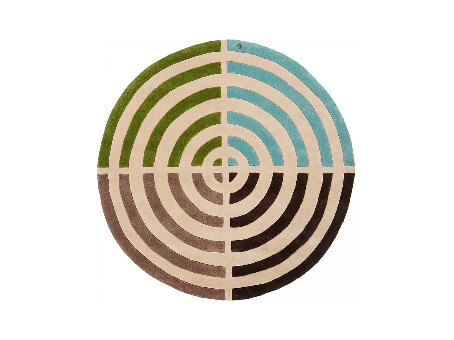 Tapis rond Ø150cm fait main en laine motif géométrique pour salon LIFOU