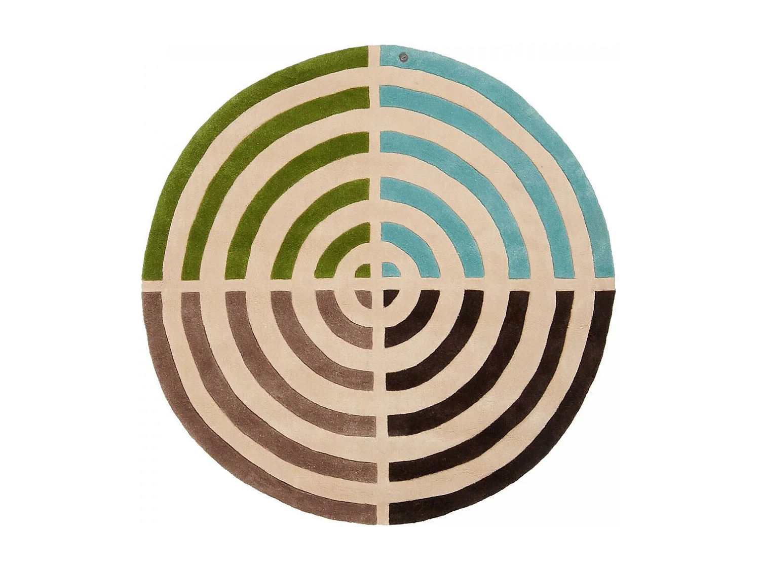 Tapis rond Ø150cm fait main en laine motif géométrique pour salon LIFOU