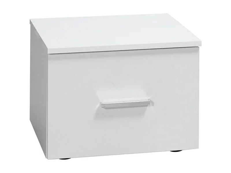 Mesitas de noche, colección PANAREA. Juego de dos mesitas de noche en color blanco.