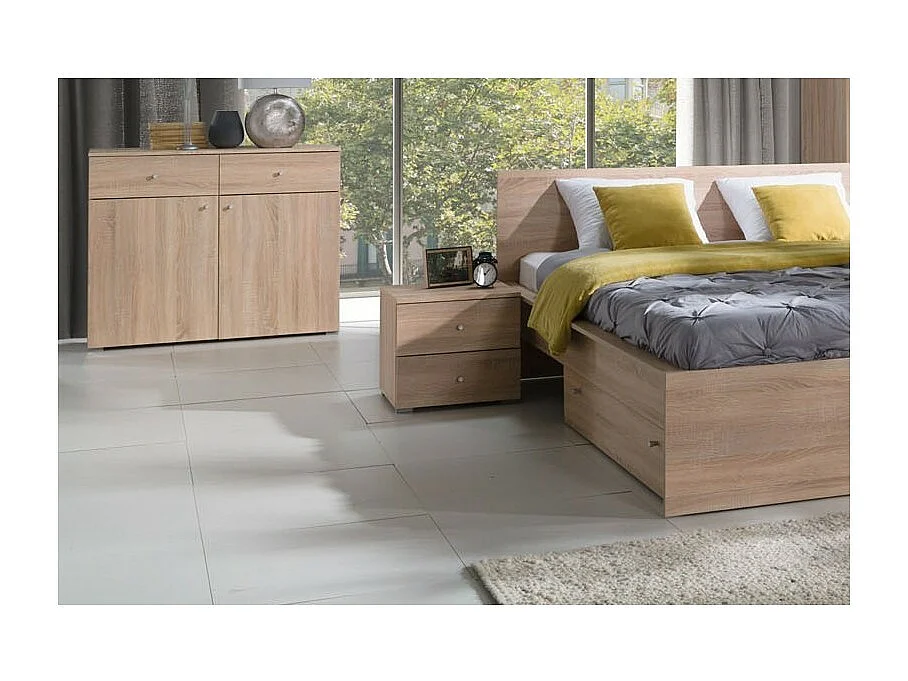 Lot de deux tables de chevet MAXIM coloris chêne