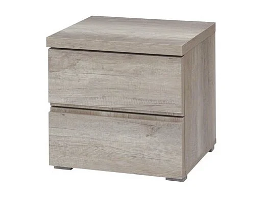 Set van 2 nachtkastjes ROMI – 2 laden – Kleur eiken dab canyon – Afmetingen: L45,5 × B43,5 × H44 cm – Slaapkamer voor volwassenen