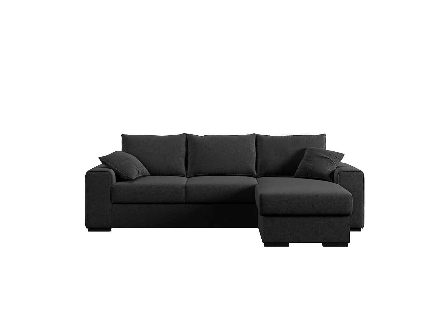 Canapé d'angle MARLON en tissu anthracite convertible 3 places