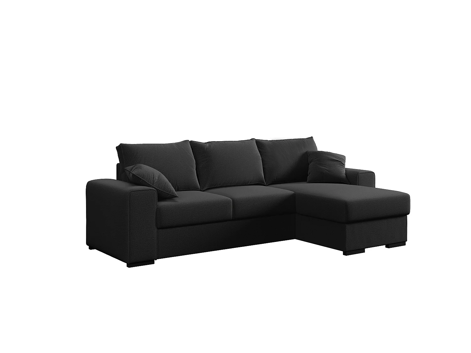 Canapé d'angle MARLON en tissu anthracite convertible 3 places