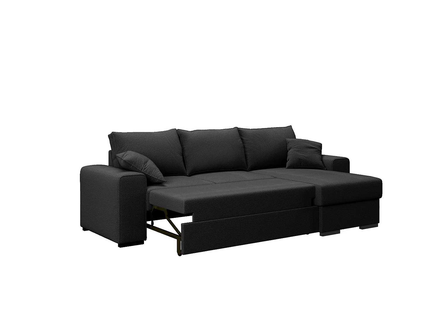 Canapé d'angle MARLON en tissu anthracite convertible 3 places