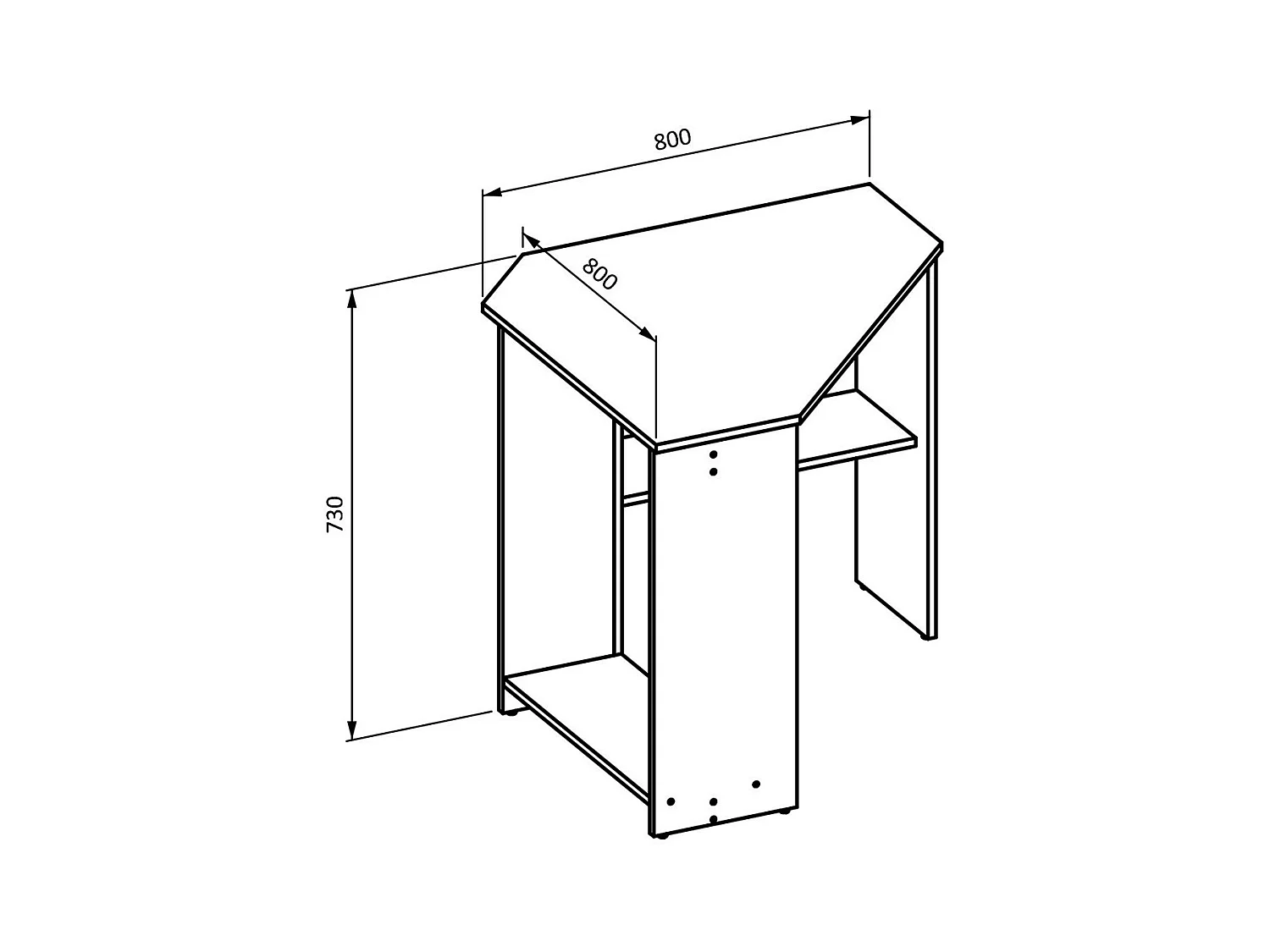 Hoekbureau design collectie KARO in de kleur zwart.