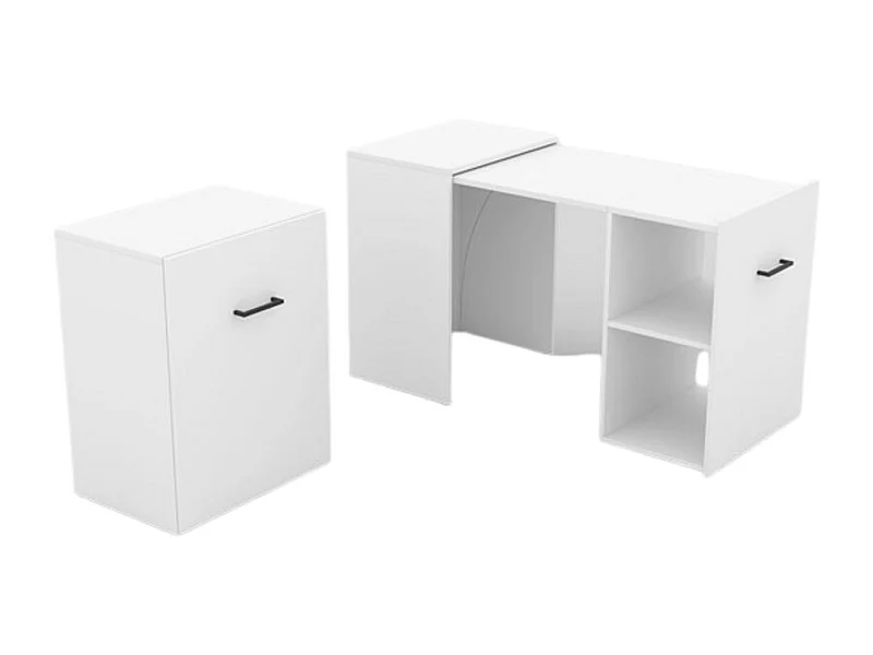 Opklapbaar bureau voor kleine ruimtes, collectie FLIP, kleur wit.