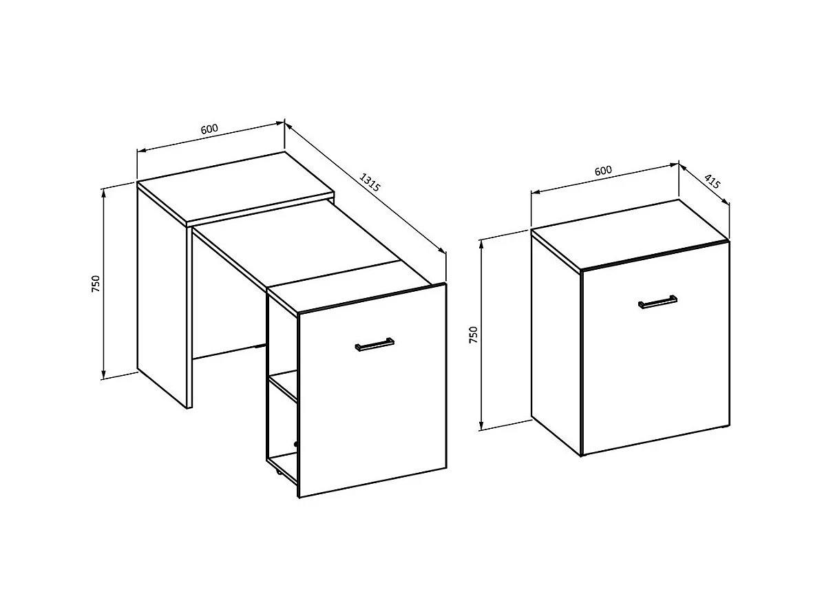 Scrivania pieghevole per piccoli spazi, collezione FLIP, colore bianco.