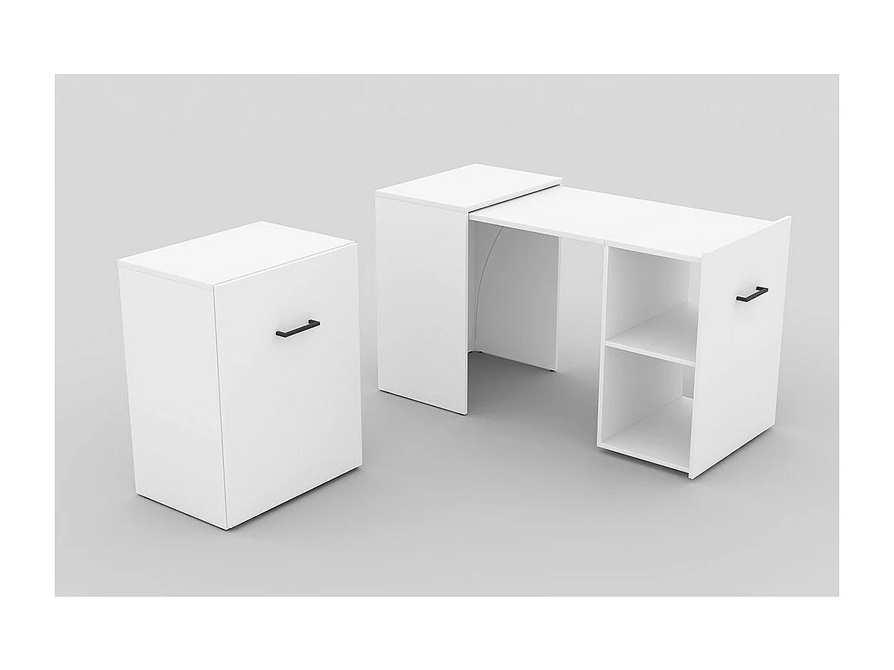 Bureau pliable spécial petite espace collection FLIP coloris blanc.