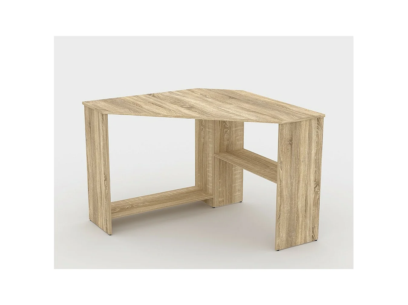 Hoekbureau ontwerp collectie KARO in eiken kleur.