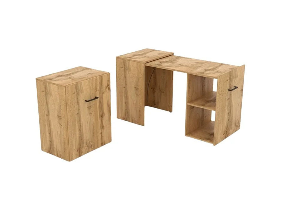 Scrivania pieghevole per piccoli spazi, collezione FLIP, colore Pino.