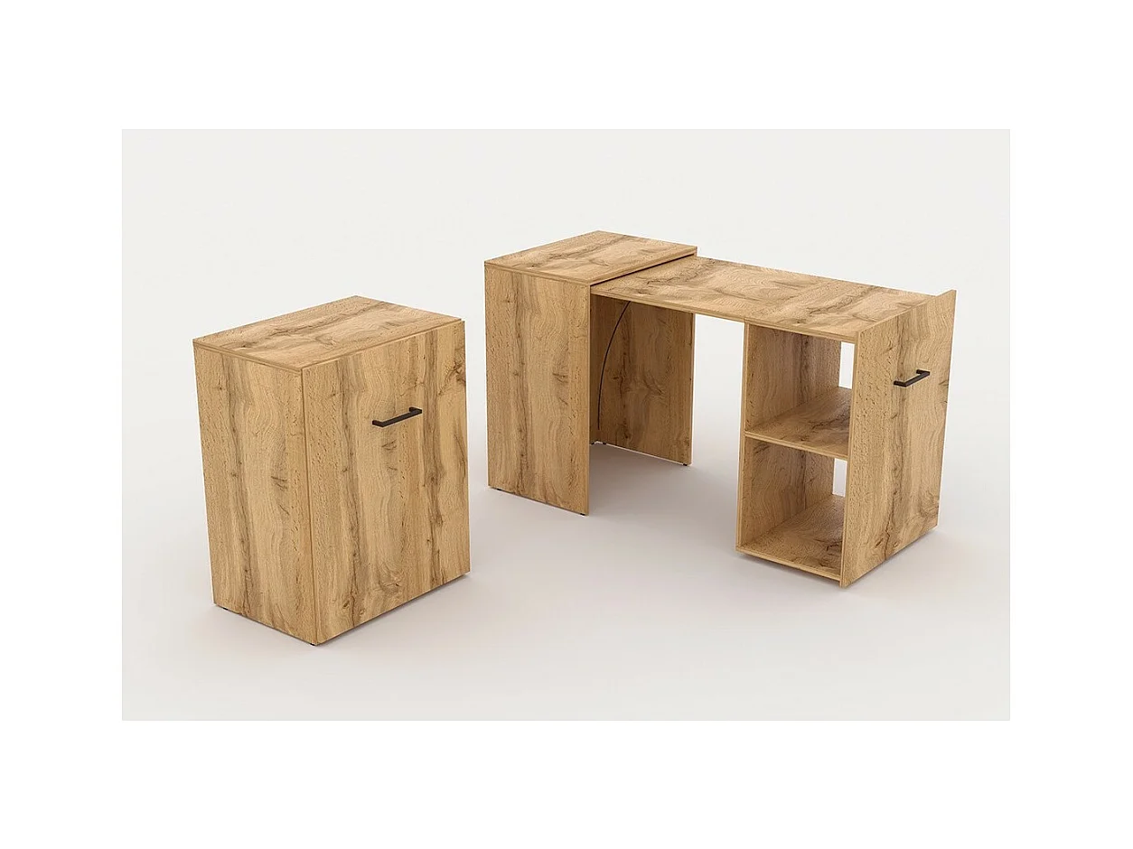 Scrivania pieghevole per piccoli spazi, collezione FLIP, colore Pino.