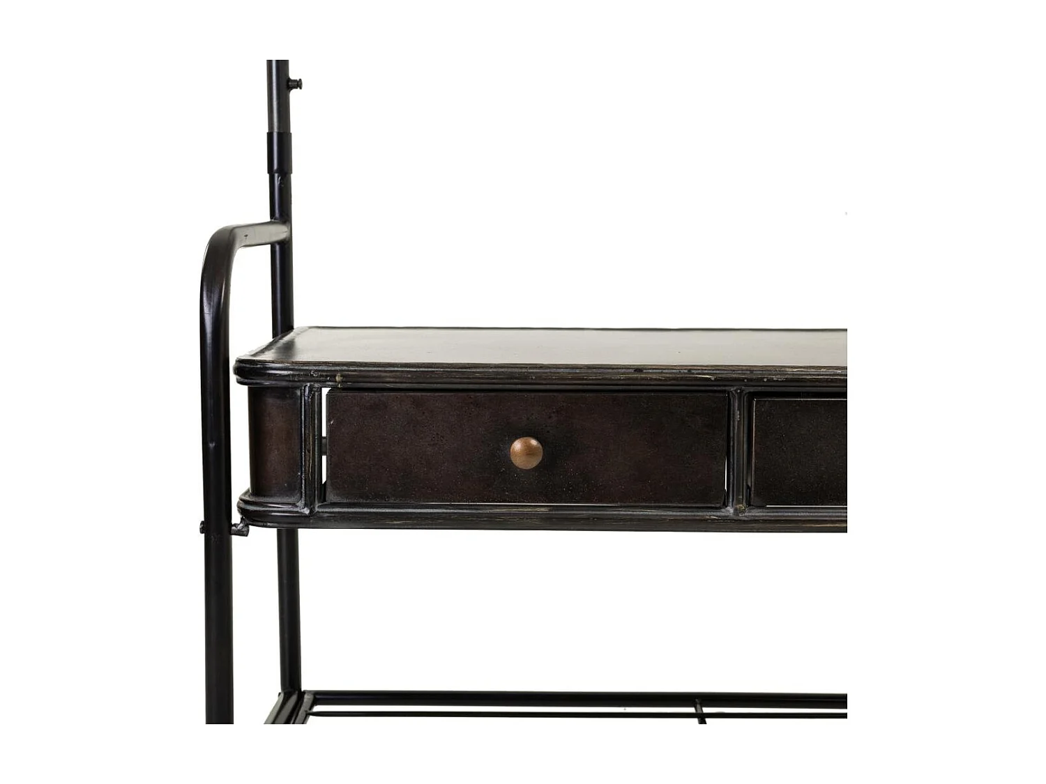 Console en métal noir avec crochets 84x38x181h