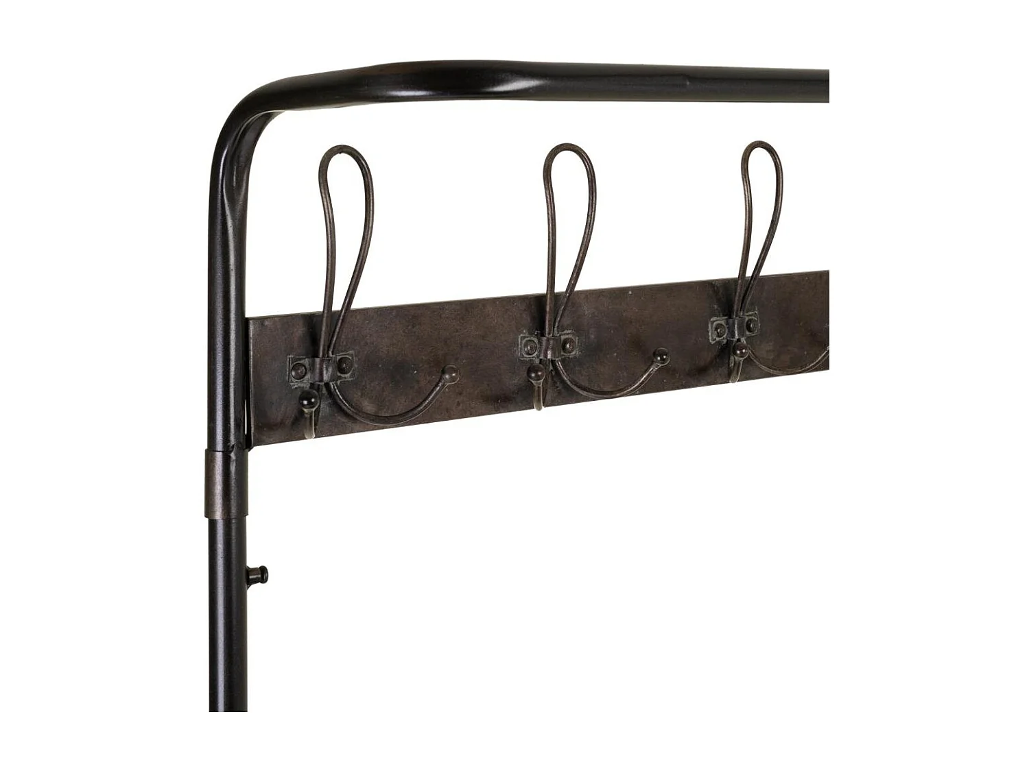 Console en métal noir avec crochets 84x38x181h