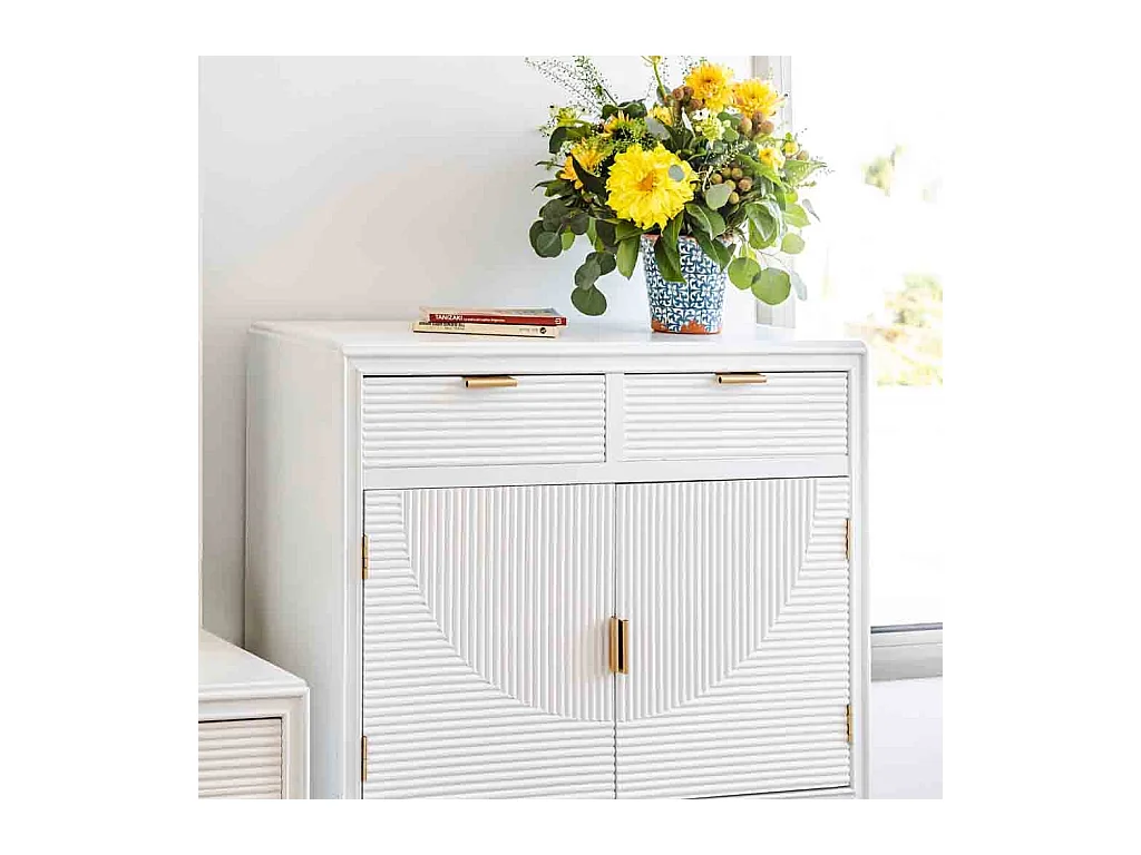 Console en bois blanc 80x36,5x85,5h