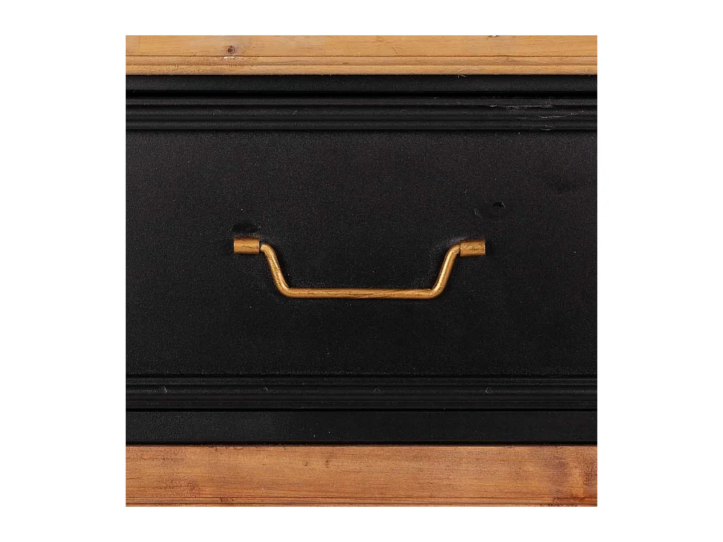 Hall de madeira e metal preto 80x34x90