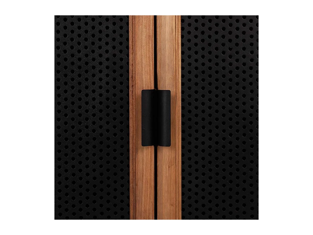 Hall de madeira e metal preto 80x34x90