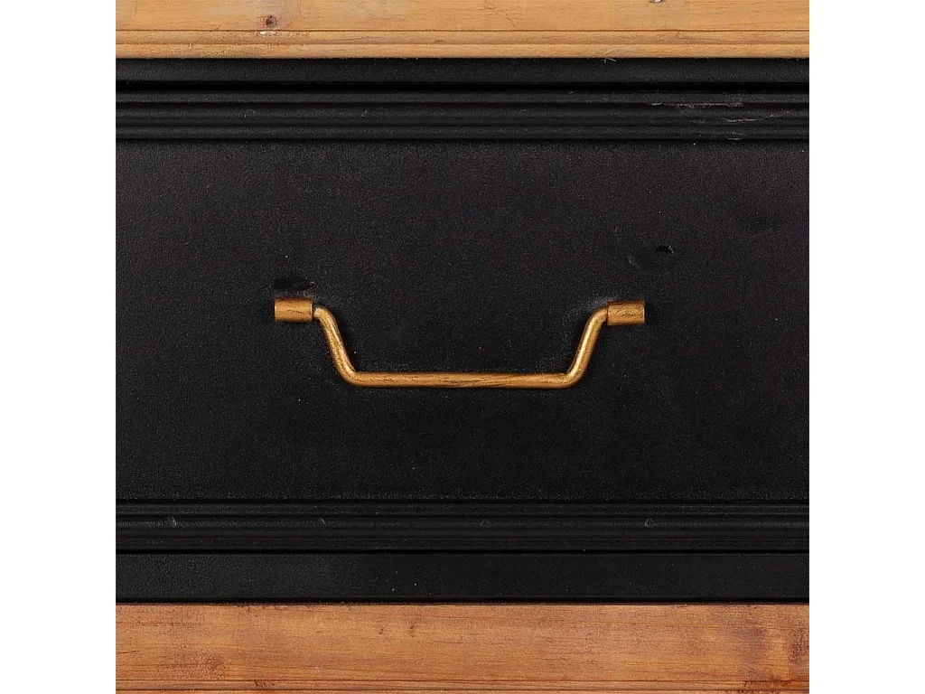 Mobile da ingresso in legno e metallo nero 80x34x90h