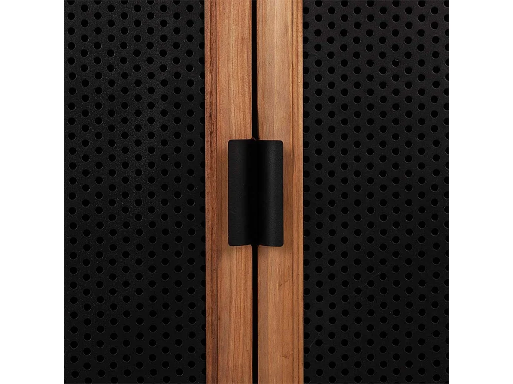 Mobile da ingresso in legno e metallo nero 80x34x90h