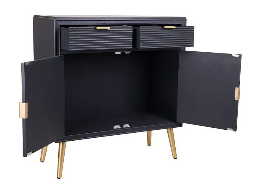 Console d'entrée en bois gris foncé 80x36.5x85.5h