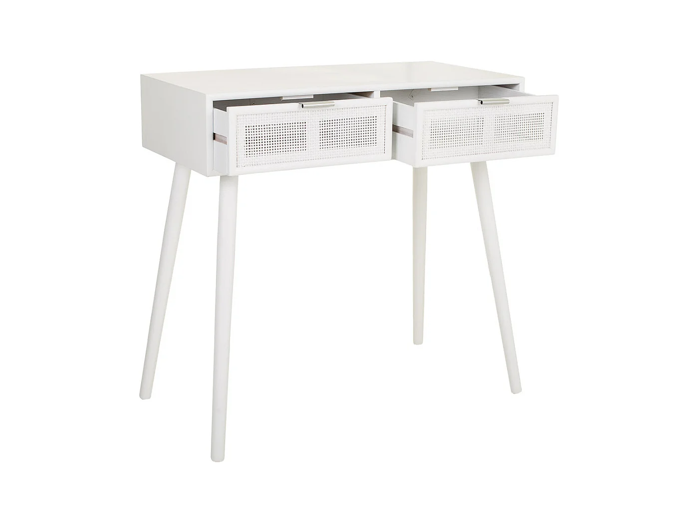 Hall de madeira branca e grade 80x42x79