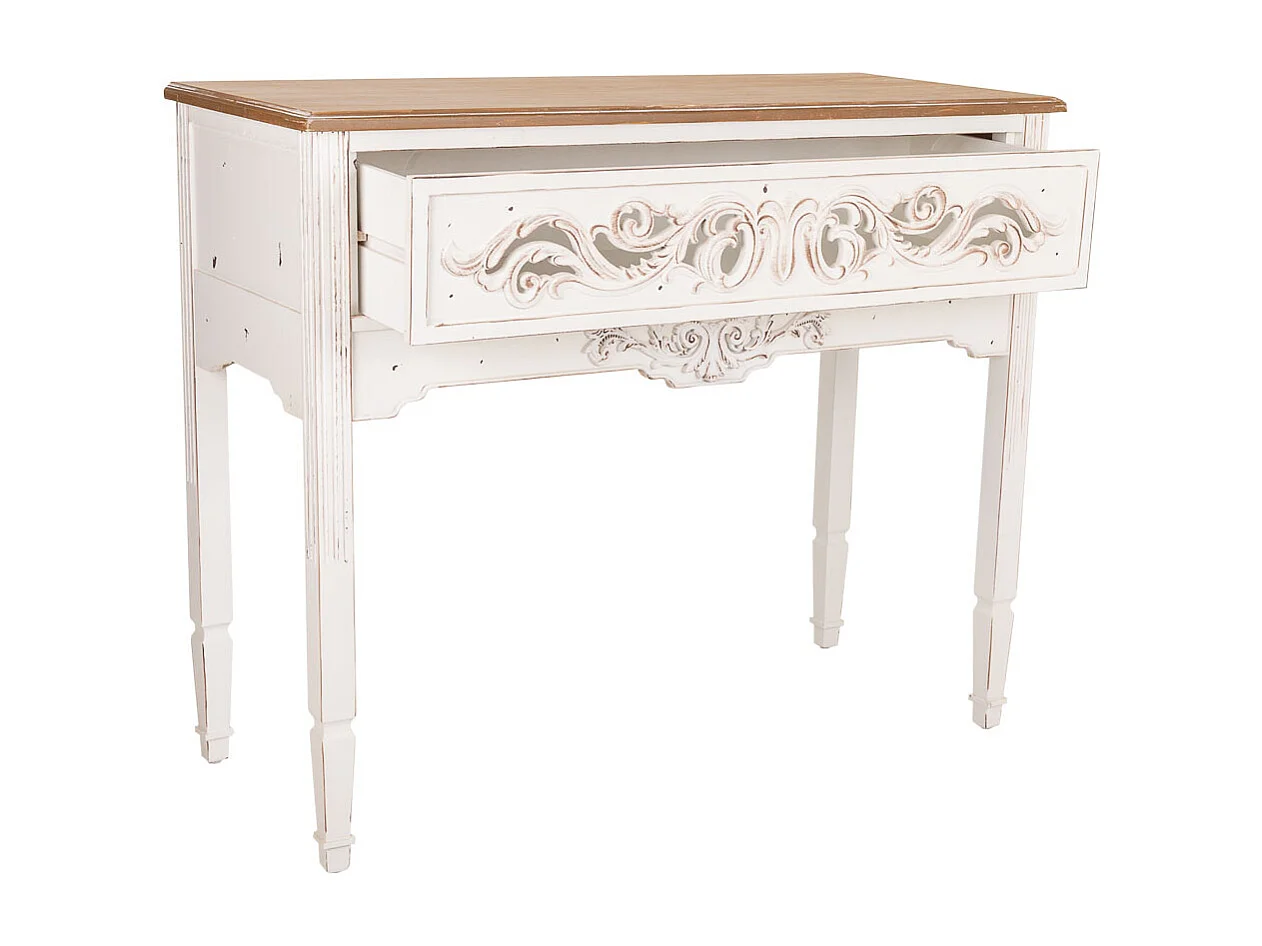 Hall en bois blanc 110x46x90,5h