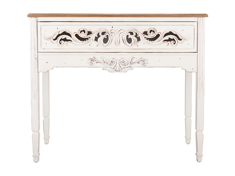 Recibidor de madera blanco 110x46x90.5
