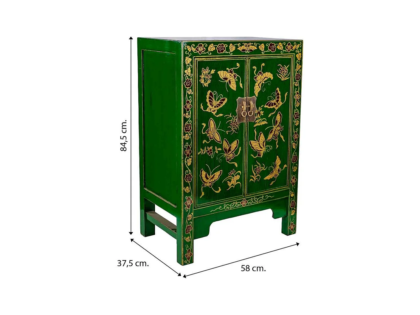 Armoire en bois verte 58x37,5x84,5 cm