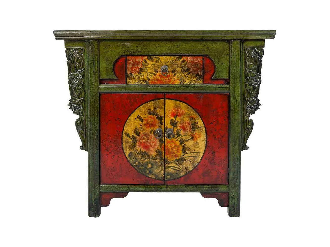 Recibidor de madera verde 91x40x80