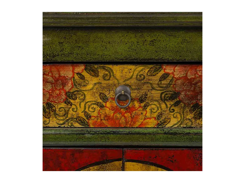 Recibidor de madera verde 91x40x80