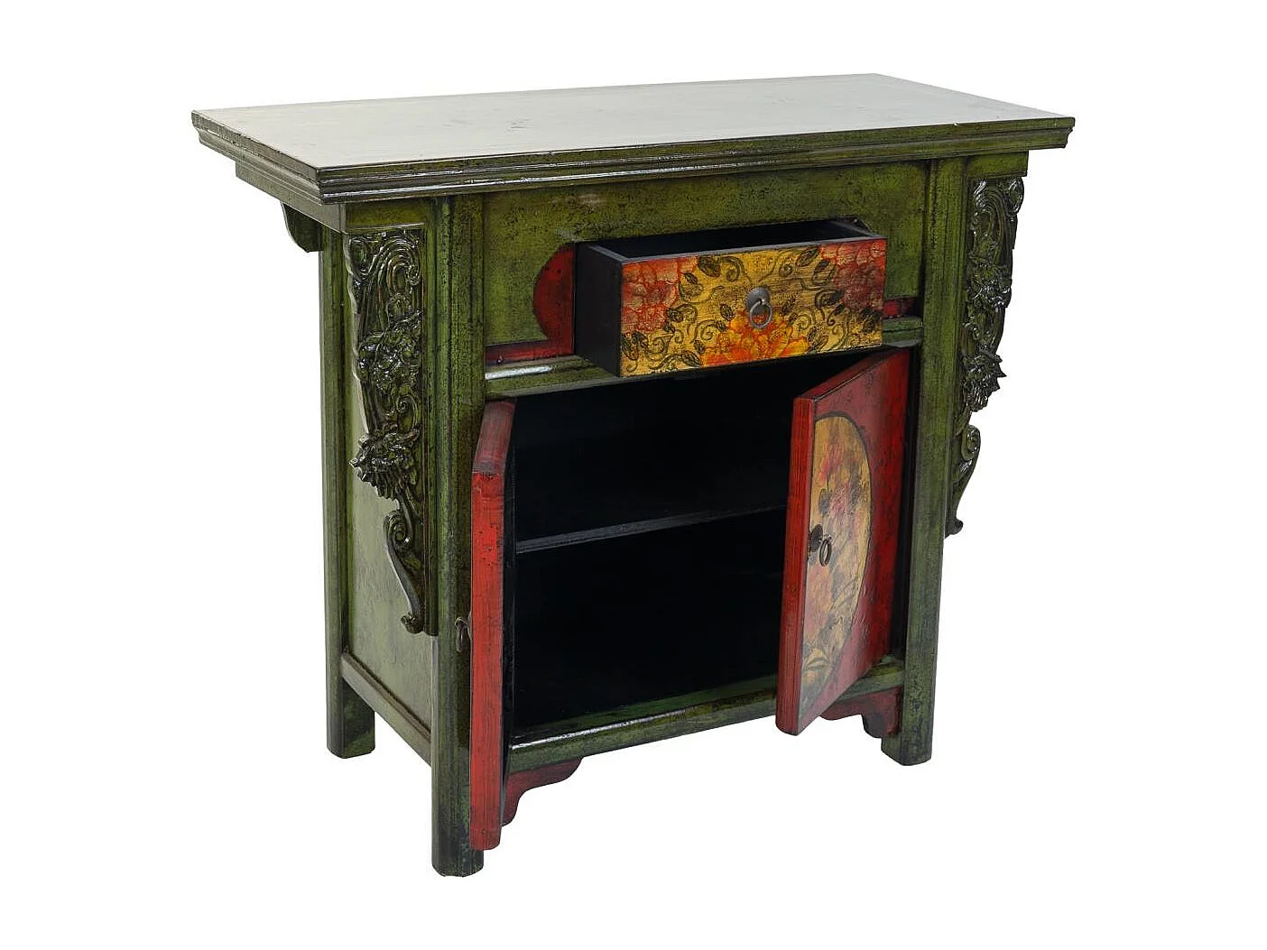 Salão em madeira verde 91x40x80