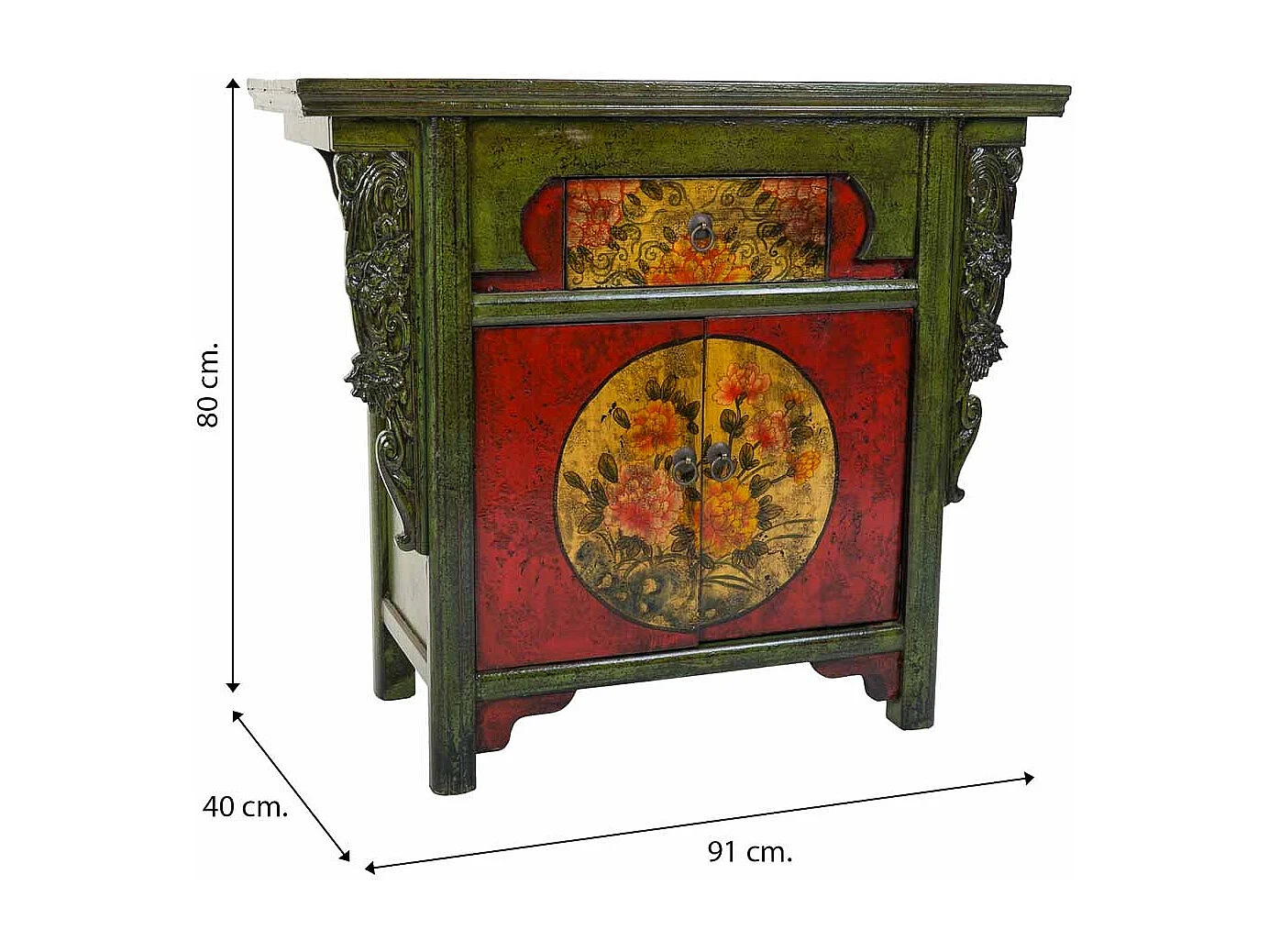 Salão em madeira verde 91x40x80