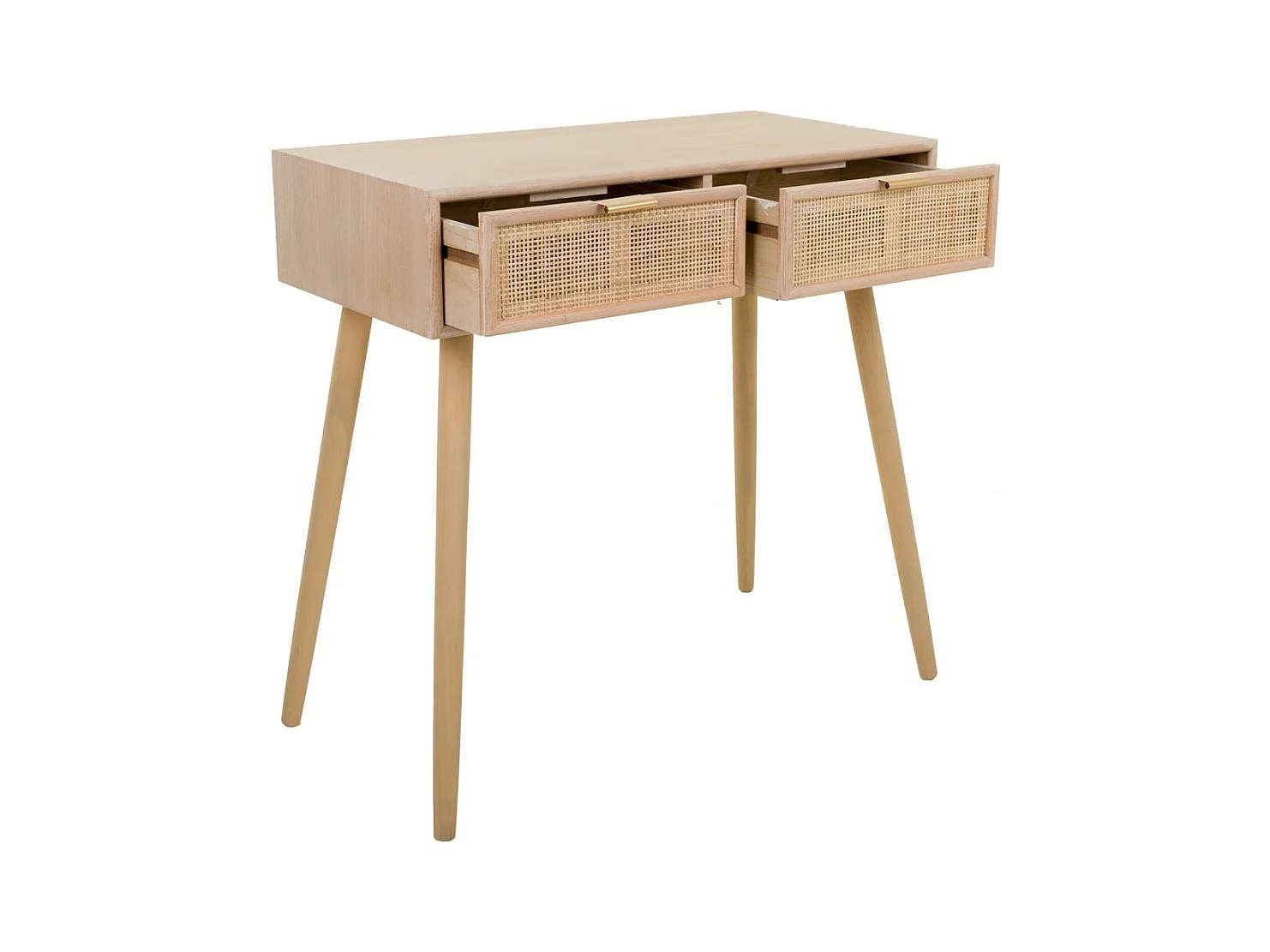 Mobile da ingresso in legno e rete marrone 80x42x79h