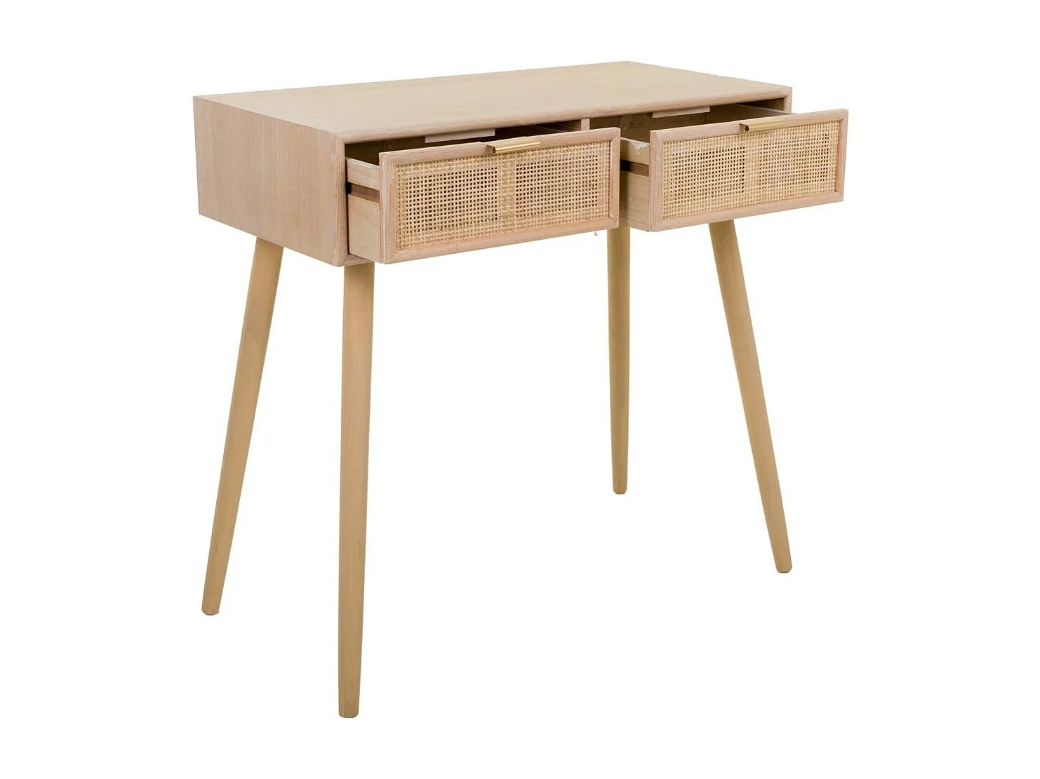 Mobile da ingresso in legno e rete marrone 80x42x79h