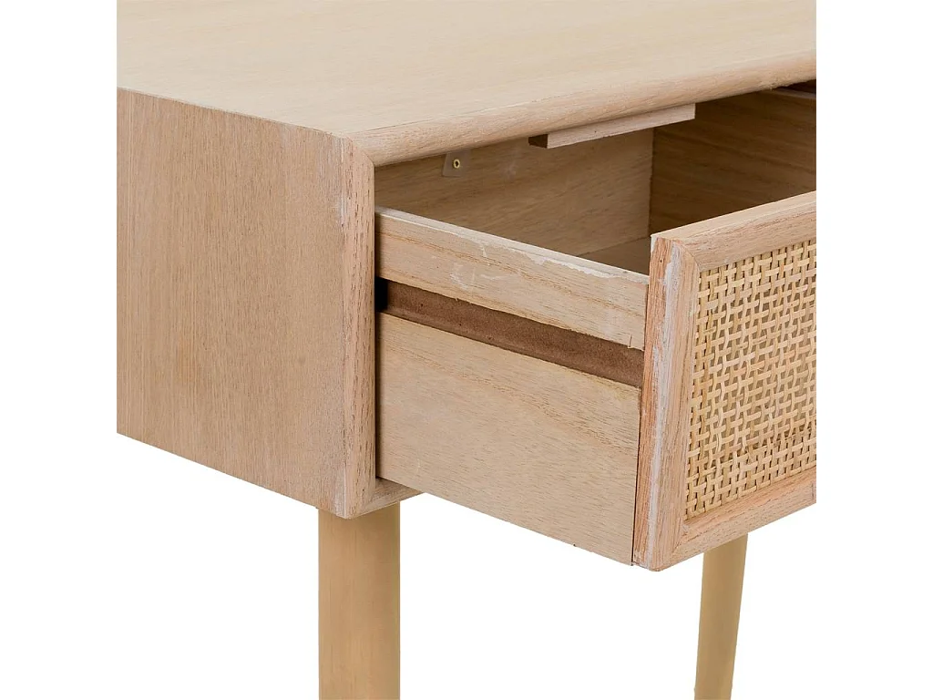 Mobile da ingresso in legno e rete marrone 80x42x79h