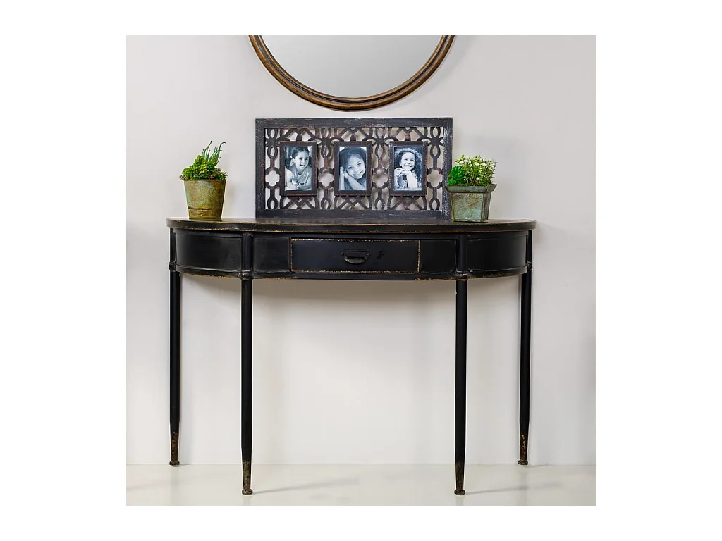 Console en métal noir 120x44x80h