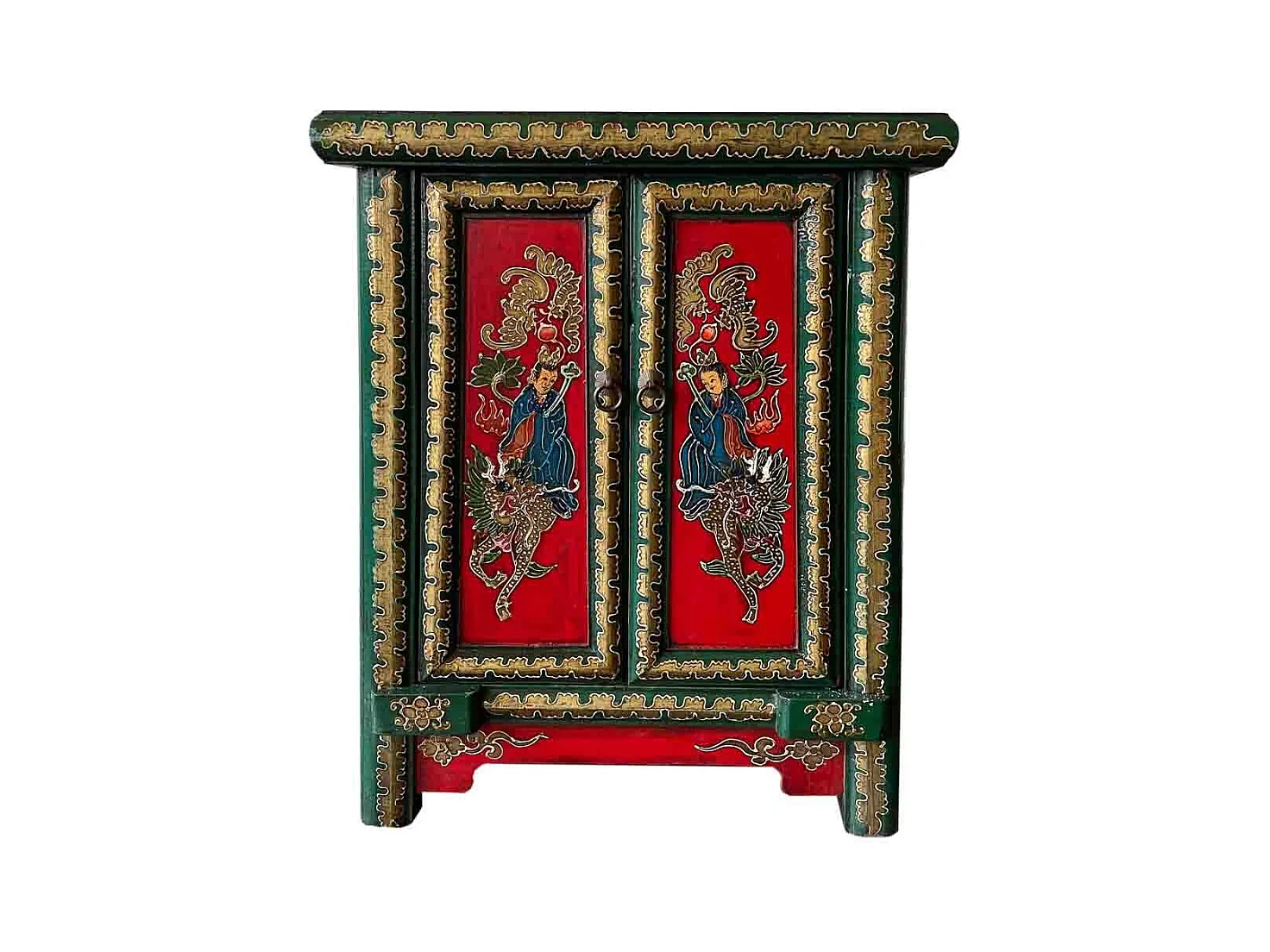 Mesa de entrada em madeira vermelha 48x31x60cm