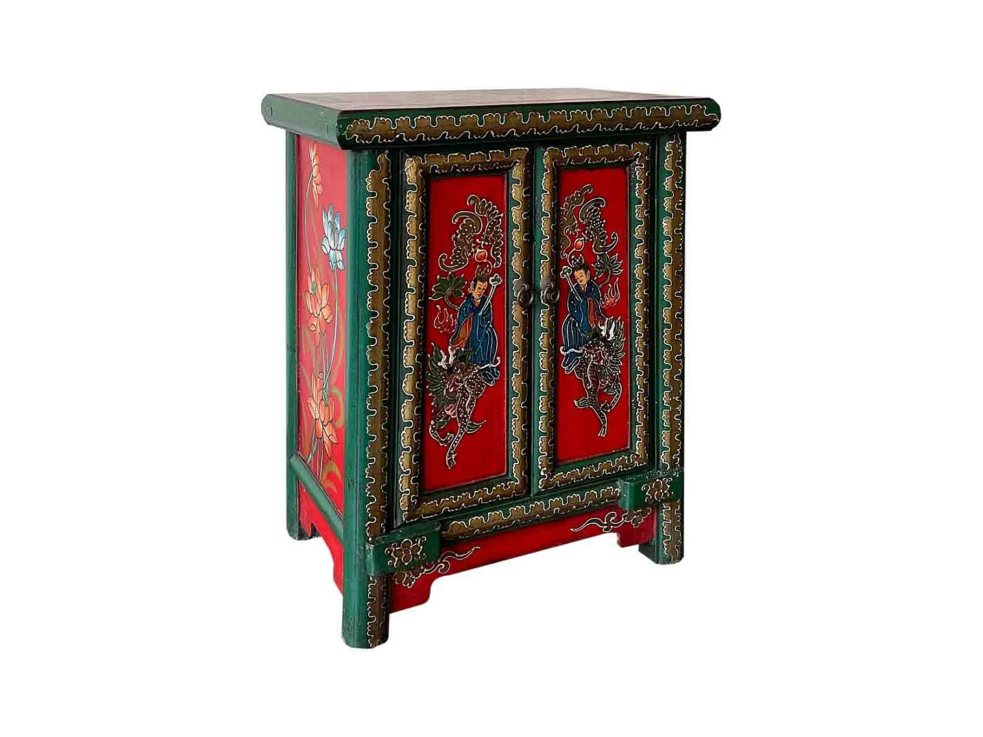 Mesa de entrada em madeira vermelha 48x31x60cm