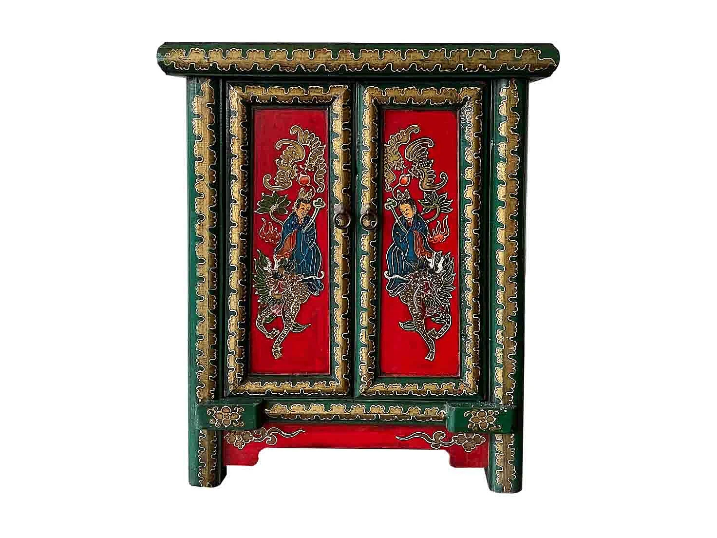 Recibidor de madera rojo 48x31x60