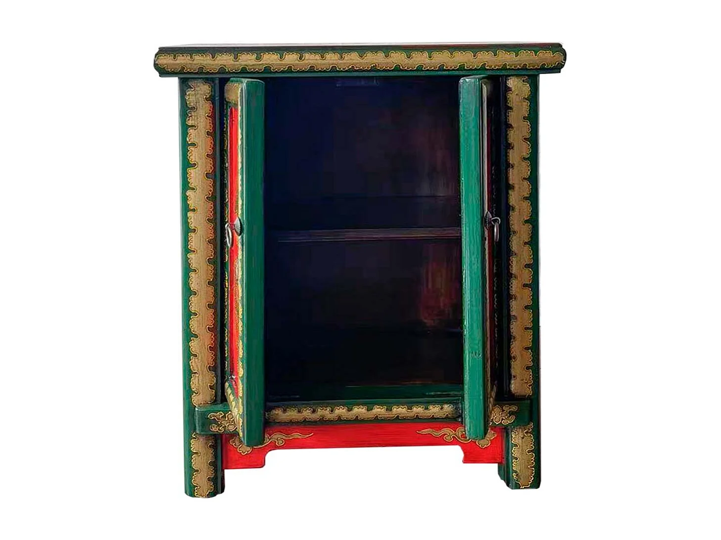 Recibidor de madera rojo 48x31x60