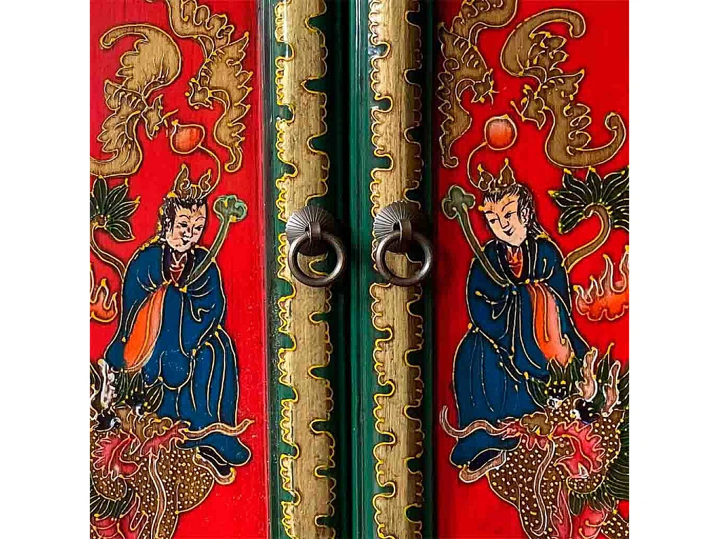 Recibidor de madera rojo 48x31x60