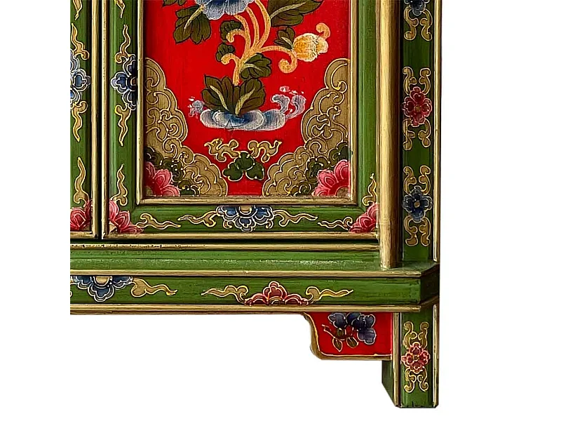 Meuble d'entrée en bois verte 96x42x175 cm