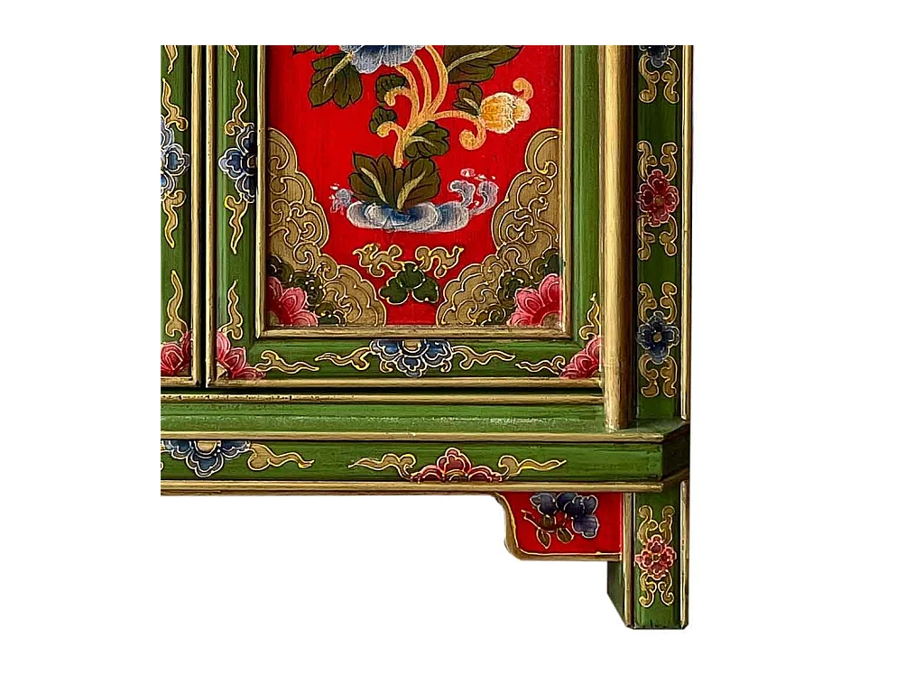 Meuble d'entrée en bois verte 96x42x175 cm