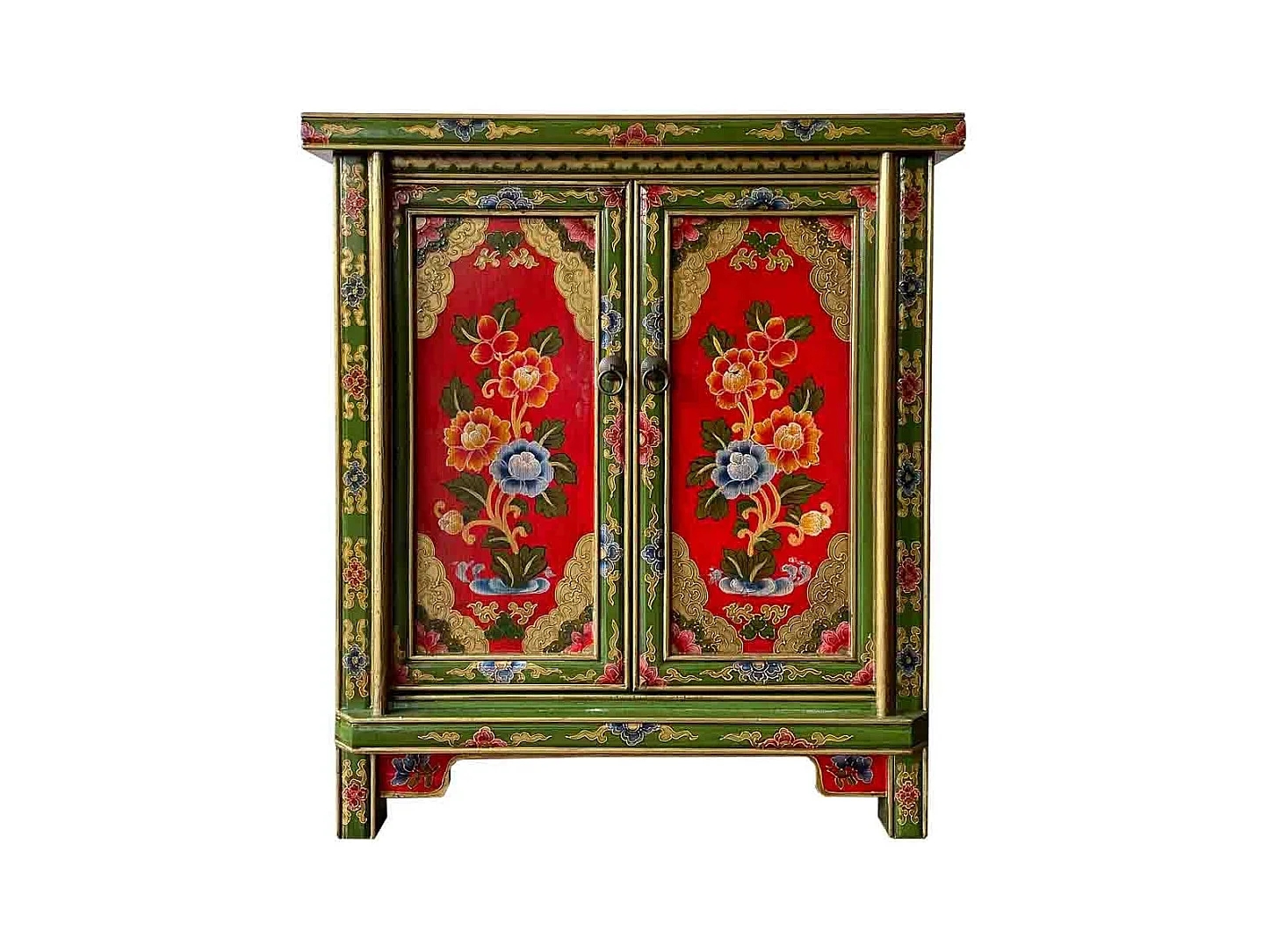 Meuble d'entrée en bois verte 96x42x175 cm