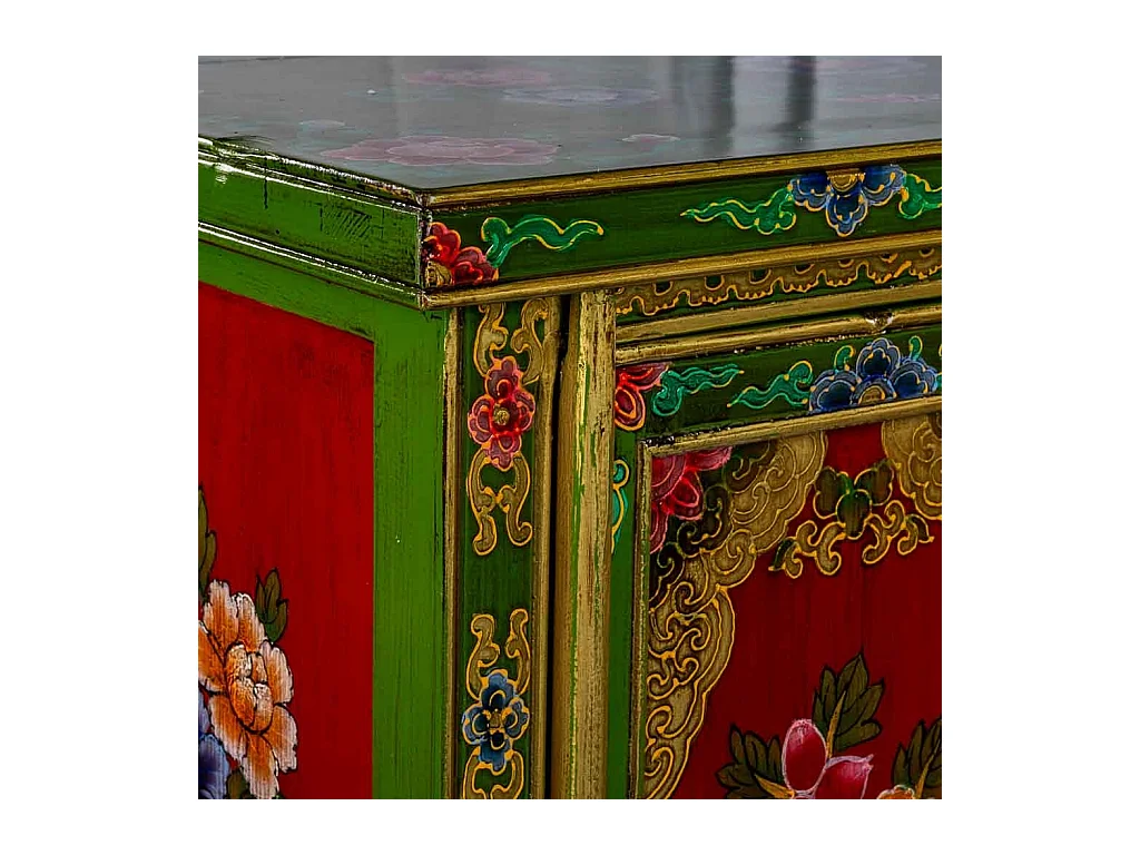 Meuble d'entrée en bois verte 96x42x175 cm