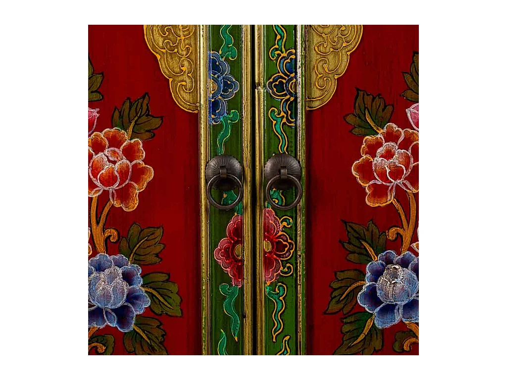 Meuble d'entrée en bois verte 96x42x175 cm