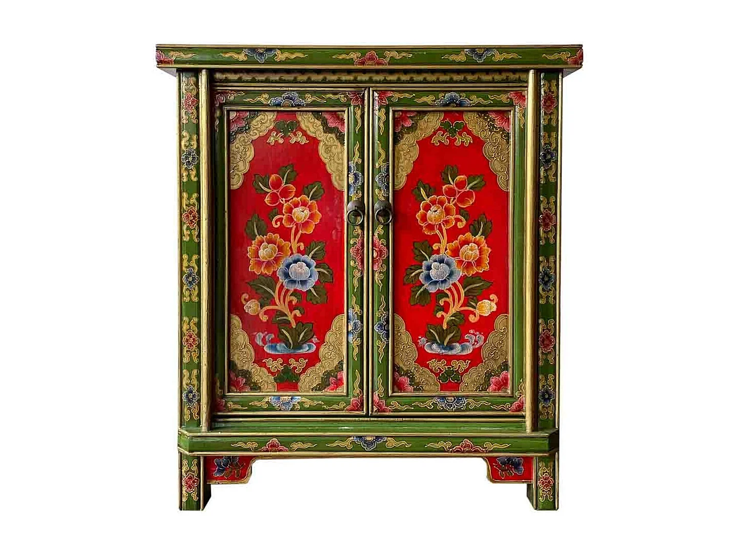 Recibidor de madera verde 96x42x175