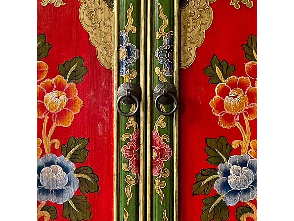 Recibidor de madera verde 96x42x175