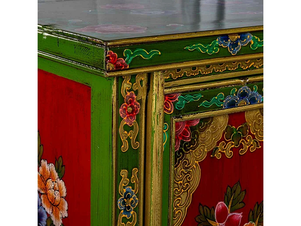 Recibidor de madera verde 96x42x175