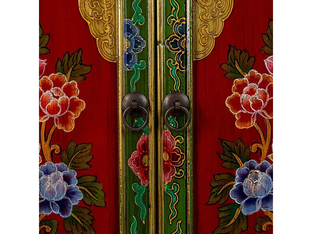 Recibidor de madera verde 96x42x175